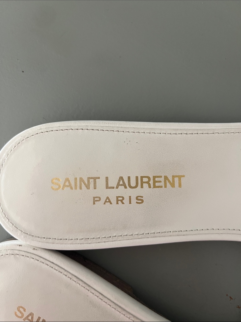 Saint Laurent Tribute Woven Slides - White Leather - Size 39 - Picture 6 of 10